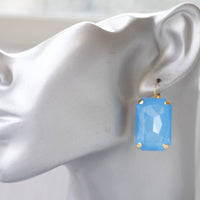 BLUE SKY EARRINGS, Statement Blue Earrings, Blue Turquoise Earrings, Large Unique Earrings, Cocktail Ring Earrings Set, Dark Blue Earrings