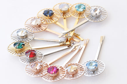 COLORFUL BOBBY PINS, Wedding Hair Pins, Bridal Shower Gift Idea, Hair Pins, Decorative Hair Jewelry,Blush, Crystal, Opal, Champagne, Emerald