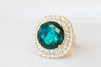 EMERALD EARRINGS, Bridesmaid Gift, Leverback Earrings, Crystal Woman Earrings, Green Gold Bridal Earrings, Vintage Unique Earrings