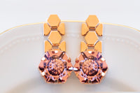 ANTIQUE PINK EARRINGS, Blush Pink Earrings, Rose Gold Long Earrings, Vintage Earrings, Evening Jewelry For Her, Unique Drop Earrings Gift