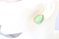 Mint And Turquoise Earrings, Gift For Wedding, Bridal Light Green Opal , Young Women Jewelry