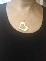 Heart Asymmetric Large Pendant Necklace – Unique Anniversary Jewelry Gift for Her