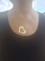 Heart Asymmetric Large Pendant Necklace – Unique Anniversary Jewelry Gift for Her