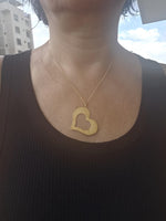 Heart Asymmetric Large Pendant Necklace – Unique Anniversary Jewelry Gift for Her