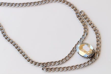 Black Silver Layered Chunky Statement Necklace – Evening Jewelry, Mother of the Bride Accessory