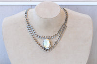 Black Silver Layered Chunky Statement Necklace – Evening Jewelry, Mother of the Bride Accessory