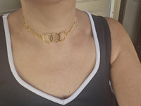 Gold Infinity Jewelry , Three Circle Choker Necklace , Minimalist Collar Necklace
