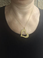 Heart Asymmetric Large Pendant Necklace – Unique Anniversary Jewelry Gift for Her