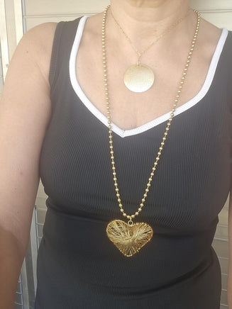 Golden Heart & Coin Layered Necklace