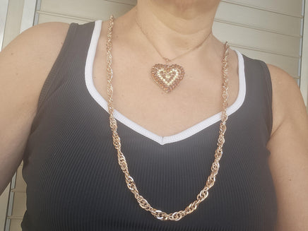 Rose Gold Brown Crystal Statement Necklace