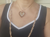 Rose Gold Brown Crystal Statement Necklace