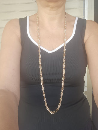 Rose Gold Brown Crystal Statement Necklace