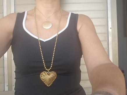 Golden Heart & Coin Layered Necklace