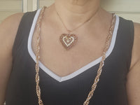 Rose Gold Brown Crystal Statement Necklace