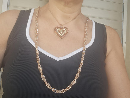 Rose Gold Brown Crystal Statement Necklace