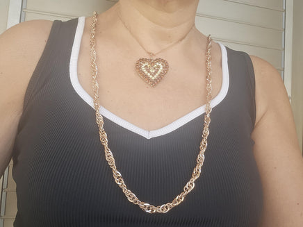 Rose Gold Brown Crystal Statement Necklace