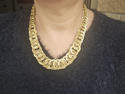 Gold Chunky Statement Evening Necklace