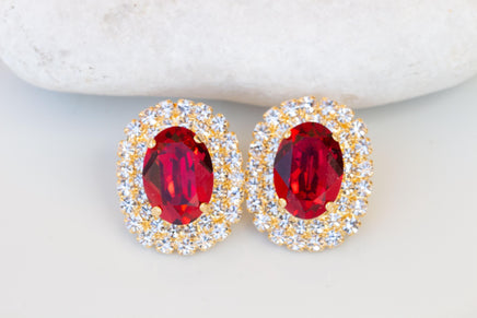 Red Bridal Earrings – Ruby Crystal Jewelry
