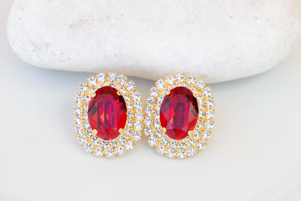 Red Bridal Earrings – Ruby Crystal Jewelry