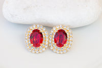 Red Bridal Earrings – Ruby Crystal Jewelry