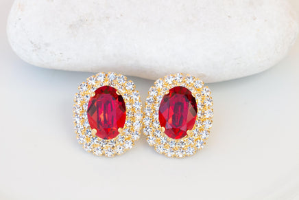 Red Bridal Earrings – Ruby Crystal Jewelry