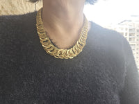 Gold Chunky Statement Evening Necklace