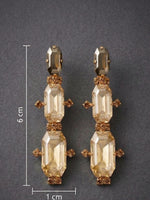 Gold Topaz & Bronze Long Earrings: Champagne Bridal Earrings