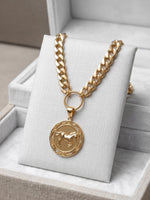 Gold Coin Horse Necklace – Chunky Vintage Statement