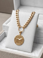 Gold Coin Horse Necklace – Chunky Vintage Statement