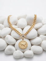 Gold Coin Horse Necklace – Chunky Vintage Statement
