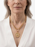 Gold Coin Horse Necklace – Chunky Vintage Statement