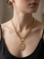 Gold Coin Horse Necklace – Chunky Vintage Statement