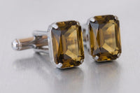Brown Chocolate Crystal Cufflinks