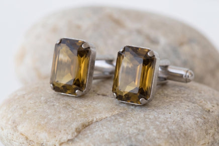 Brown Chocolate Crystal Cufflinks