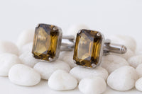 Brown Chocolate Crystal Cufflinks
