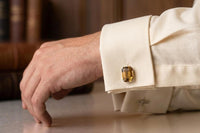 Brown Chocolate Crystal Cufflinks