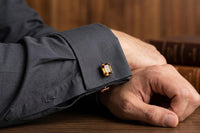 Brown Chocolate Crystal Cufflinks