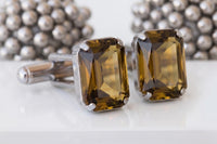 Brown Chocolate Crystal Cufflinks