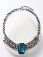 Turquoise Crystal Layered Choker Necklace