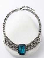 Turquoise Crystal Layered Choker Necklace