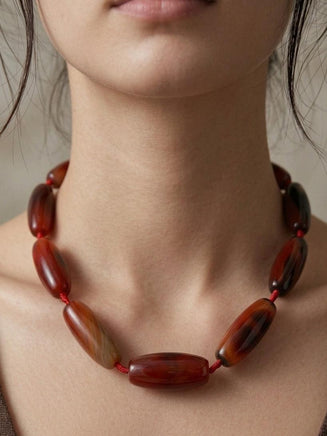 Agate Statement Necklace, Bohemian Jewelry