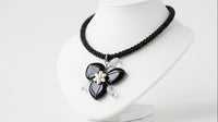 Black Onyx Heart Necklace with Pearls