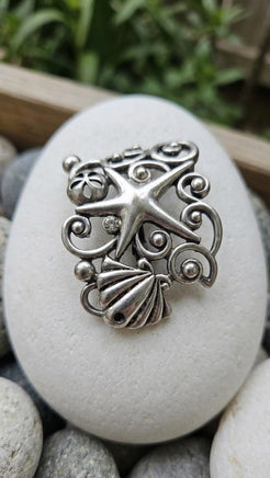 Silver Antique Filigree Brooch – Art Deco Crystal Pin