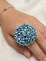 Turquoise Boho Crystal Ring