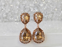 Smokey Quartz Crystals Chandelier Earrings