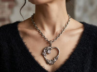 Extra Large Filigree Heart Locket Necklace