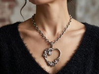 Extra Large Filigree Heart Locket Necklace
