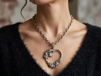 Extra Large Filigree Heart Locket Necklace