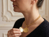 Gold Plated Circle Locket Necklace