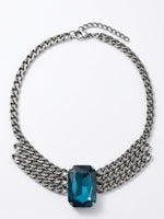 Turquoise Crystal Layered Choker Necklace